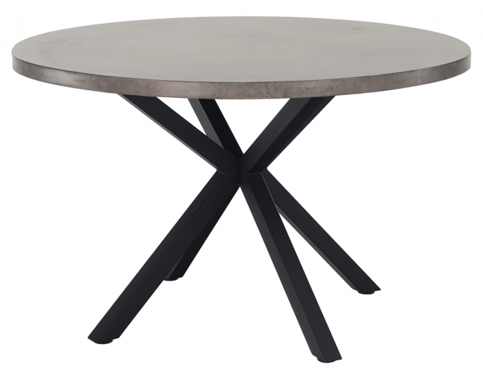 Okrúhly jedálenský stôl Medor - betón / čierna