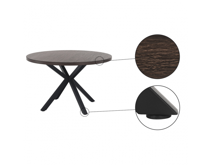 Okrúhly jedálenský stôl Medor - dub tmavý / čierna