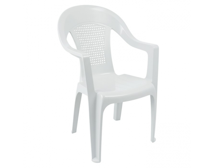 Záhradné stohovateľné kreslo Medro - biela