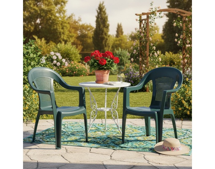 Záhradné stohovateľné kreslo Medro - zelená