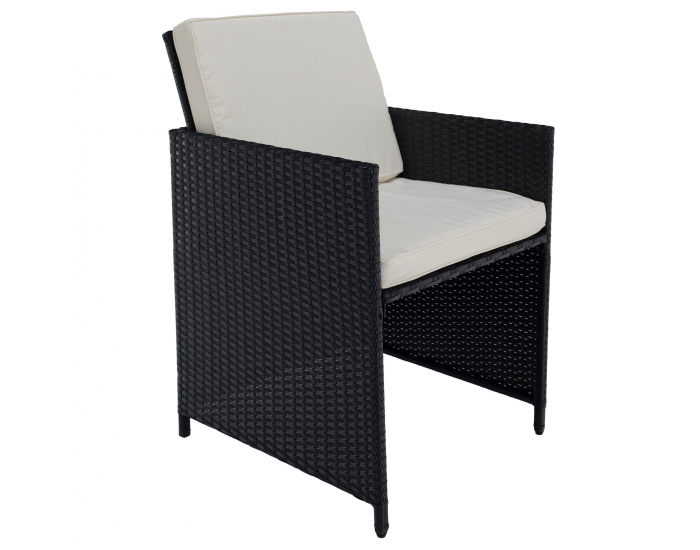 Záhradný nábytok z umelého ratanu Melford - čierna / krémová / prírodná
