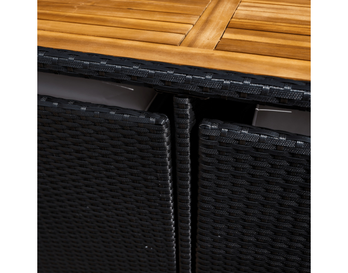 Záhradný nábytok z umelého ratanu Melford - čierna / krémová / prírodná