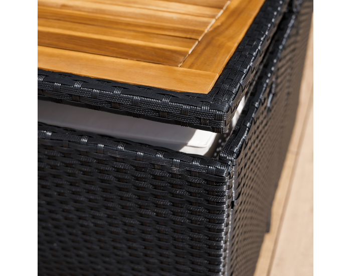 Záhradný nábytok z umelého ratanu Melford - čierna / krémová / prírodná