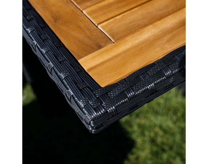 Záhradný nábytok z umelého ratanu Melford - čierna / krémová / prírodná