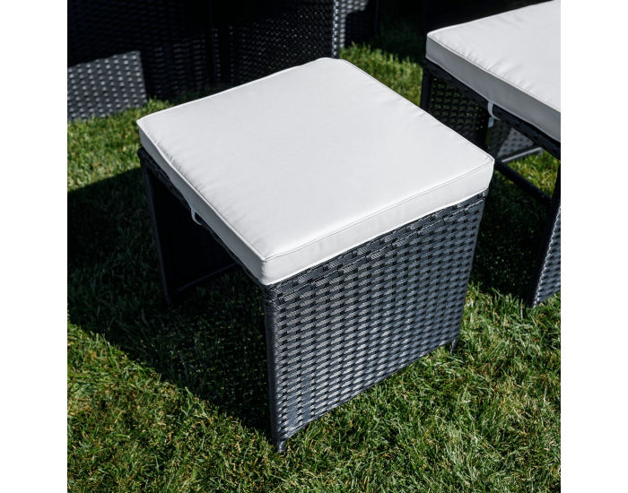 Záhradný nábytok z umelého ratanu Melford - čierna / krémová / prírodná