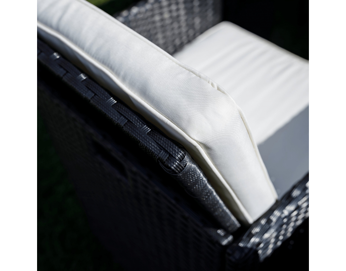 Záhradný nábytok z umelého ratanu Melford - čierna / krémová / prírodná