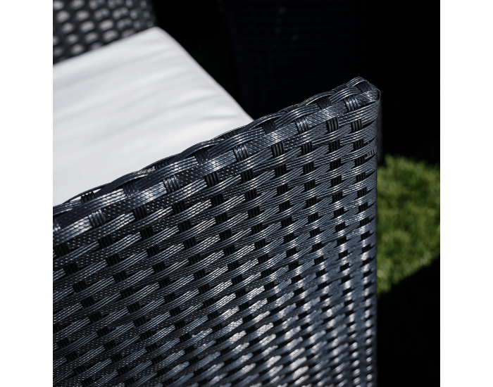 Záhradný nábytok z umelého ratanu Melford - čierna / krémová / prírodná