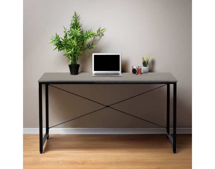 Písací stôl Mellora 150 - betón / čierna