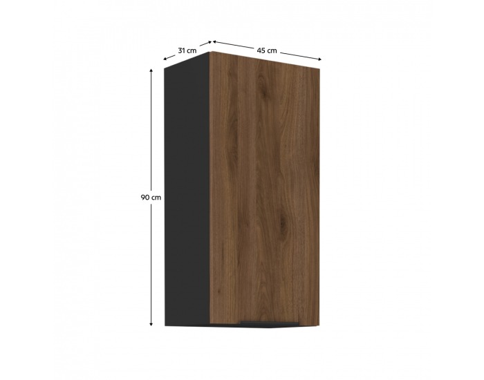 Horná kuchynská skrinka Menzo 45 G-90 1F - čierna / orech