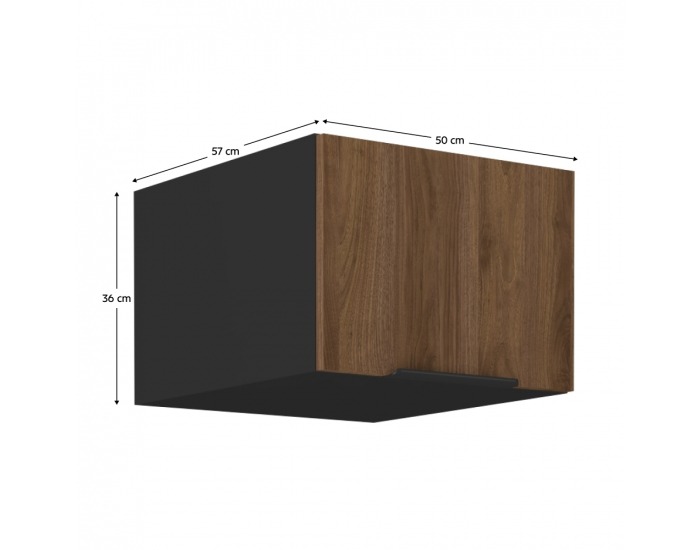 Horná kuchynská skrinka Menzo 50 NAGU-36 1F - čierna / orech