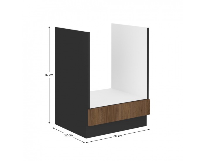 Dolná kuchynská skrinka Menzo 60 D GAZ BB - čierna / orech