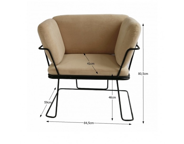 Kreslo Merano YF-S01 - béžová / čierna