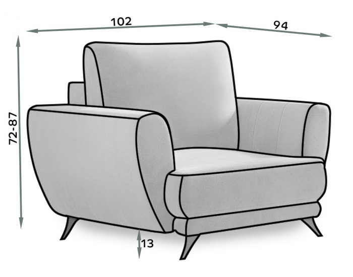 Rozkladacia sedacia súprava s úložným priestorom Meri 3+1+1 - mentolová