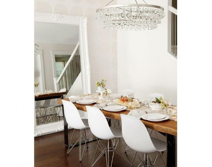 Jedálenská stolička Metal New - biela / chróm