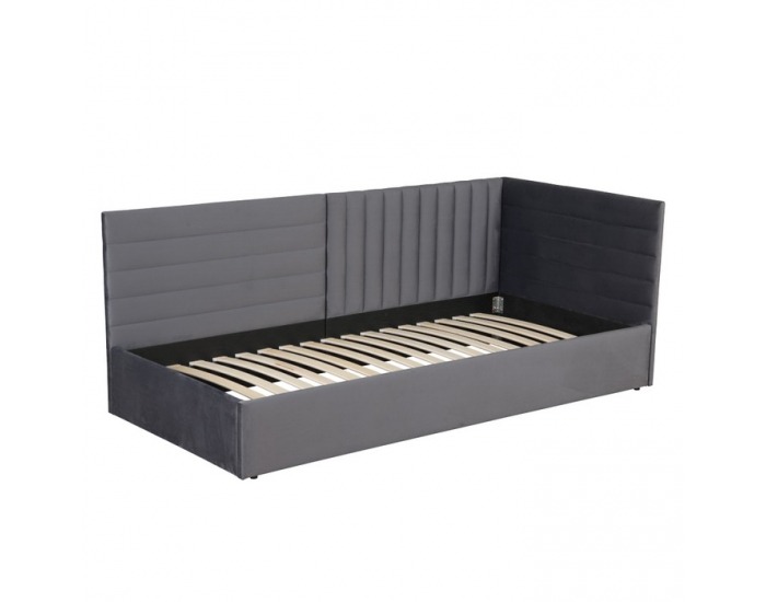Jednolôžková posteľ s roštom Mevia 90 - sivohnedá (taupe) Velvet
