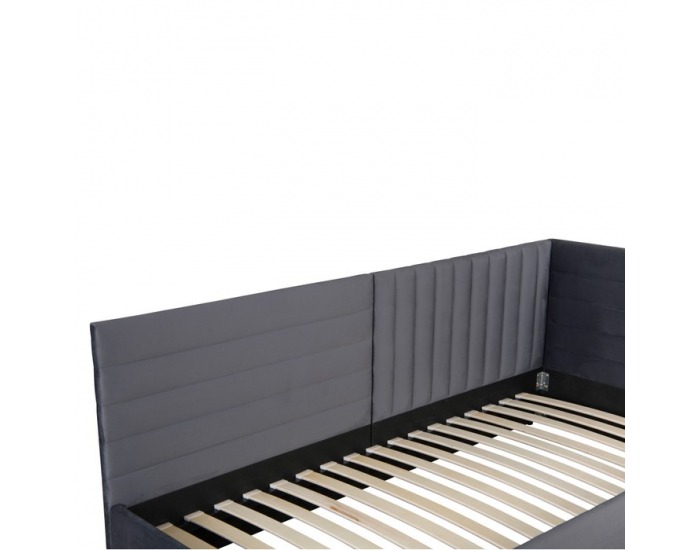Jednolôžková posteľ s roštom Mevia 90 - sivohnedá (taupe) Velvet