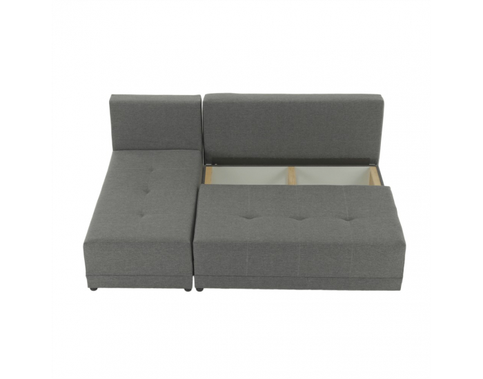 Rohová sedačka s rozkladom a úložným priestorom Mexx L - sivá / čierna