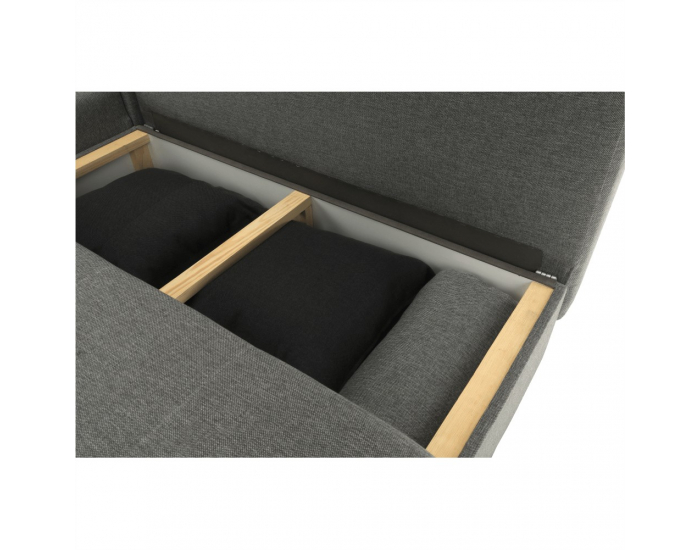 Rohová sedačka s rozkladom a úložným priestorom Mexx L - sivá / čierna