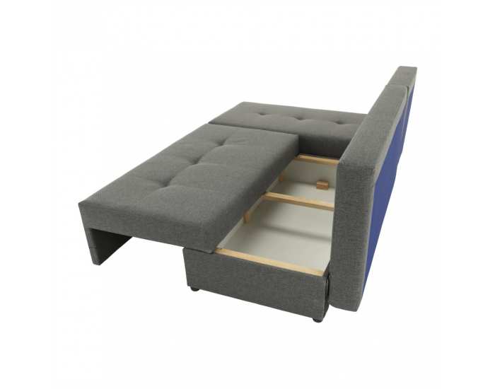 Rohová sedačka s rozkladom a úložným priestorom Mexx L - sivá / čierna