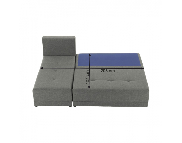 Rohová sedačka s rozkladom a úložným priestorom Mexx L - sivá / čierna