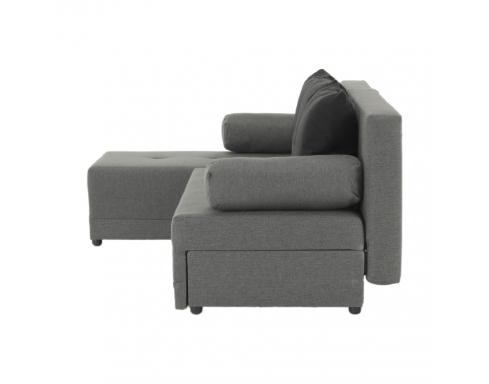 Rohová sedačka s rozkladom a úložným priestorom Mexx L - sivá / čierna