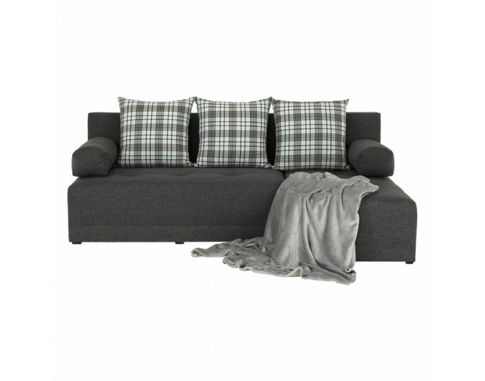 Rohová sedačka s rozkladom a úložným priestorom Mexx P - sivá / vzor