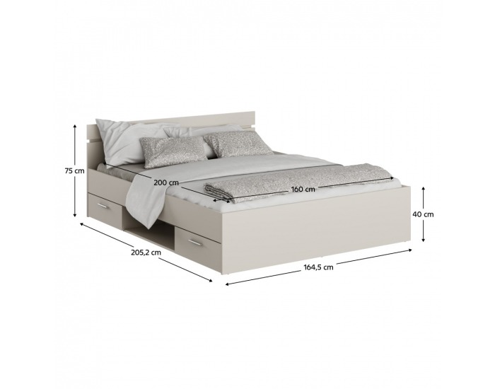 Posteľový rám s úložným priestorom Michigan New 160 - kašmír