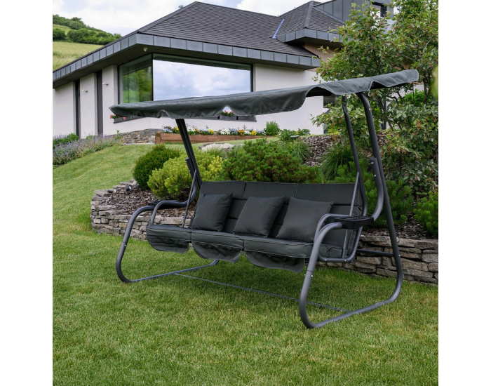 Záhradná hojdačka Mija - tmavosivá