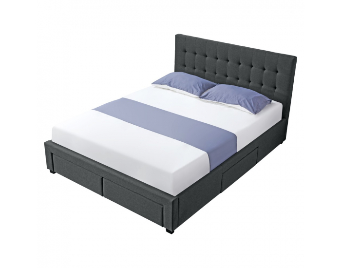 Čalúnená manželská posteľ s roštom Milara 180 - sivá
