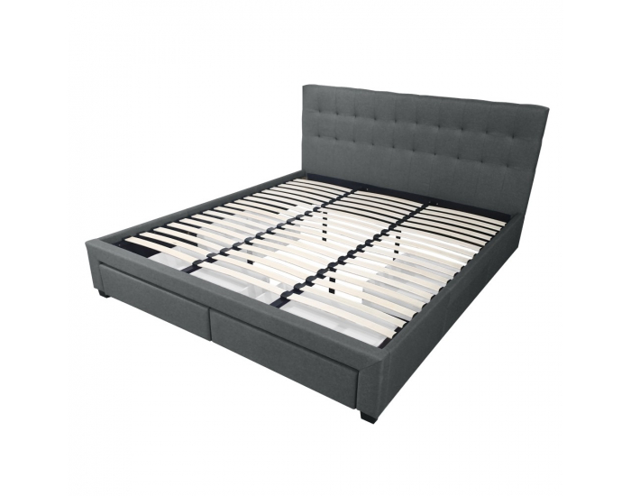 Čalúnená manželská posteľ s roštom Milara 180 - sivá