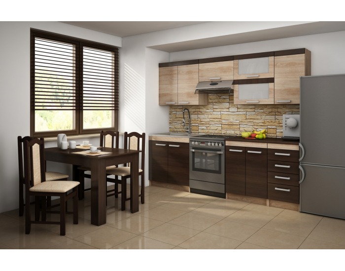 Dolná kuchynská skrinka Milo S80NP - sonoma tmavá / sonoma svetlá