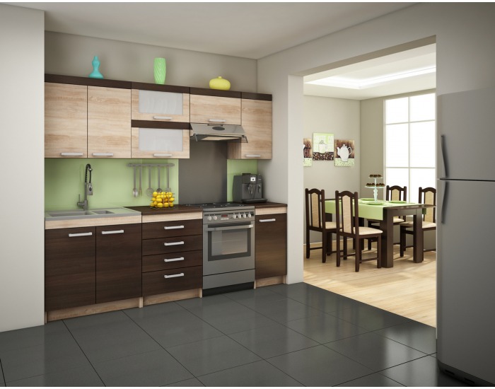 Dolná kuchynská skrinka Milo S80NP - sonoma tmavá / sonoma svetlá