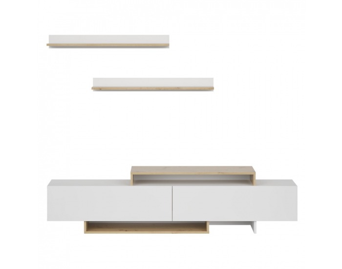 Obývacia stena Milona - biela / dub artisan