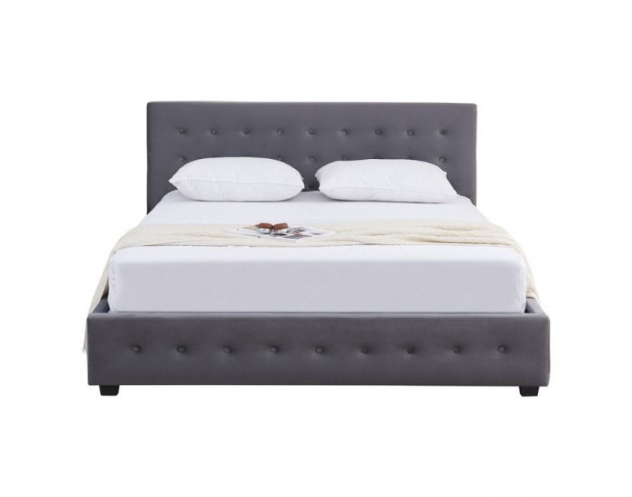Čalúnená manželská posteľ s úložným priestorom Mindy 180 - sivá