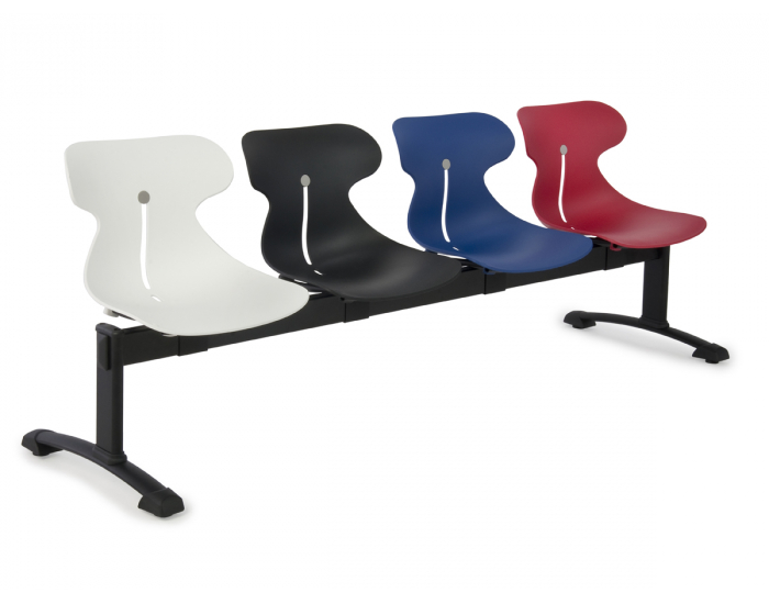 Plastová lavica (4-miestna) do čakární Mineta 4 - kombinácia farieb / čierna