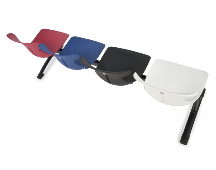 Plastová lavica (4-miestna) do čakární Mineta 4 - kombinácia farieb / čierna