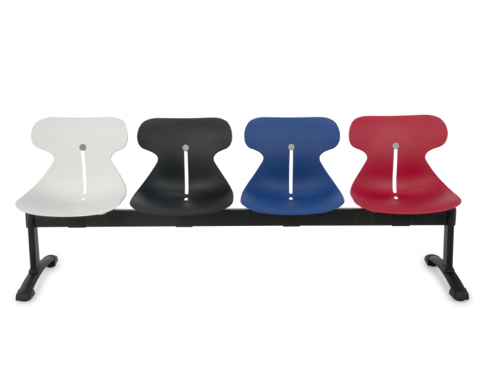 Plastová lavica (4-miestna) do čakární Mineta 4 - kombinácia farieb / čierna