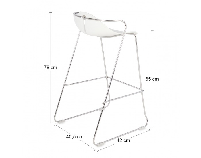 Barová stolička Mineta Hoker 78 - biela / chróm