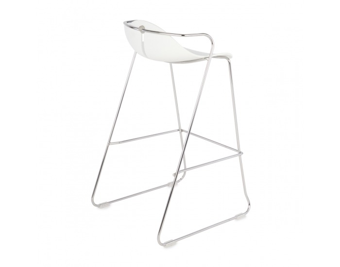 Barová stolička Mineta Hoker 78 - biela / chróm