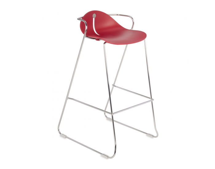 Barová stolička Mineta Hoker 78 - červená / chróm