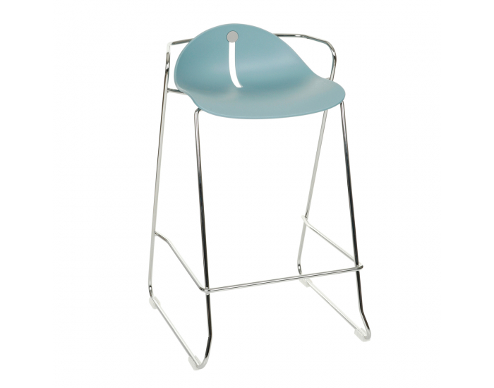 Barová stolička Mineta Hoker 78 - svetlomodrá / chróm
