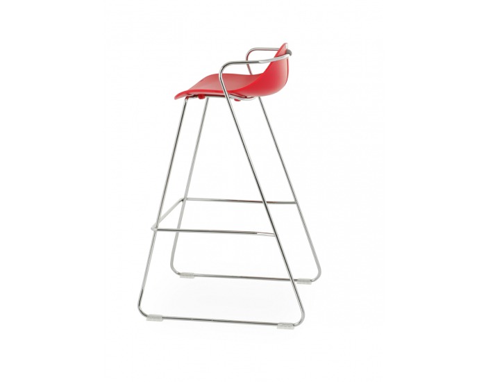 Barová stolička Mineta Hoker 88 - červená / chróm