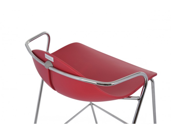 Barová stolička Mineta Hoker 88 - červená / chróm