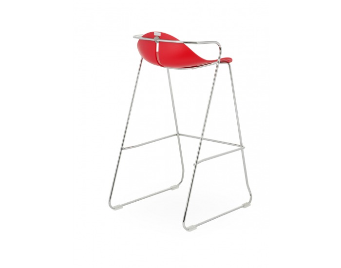 Barová stolička Mineta Hoker 88 - červená / chróm