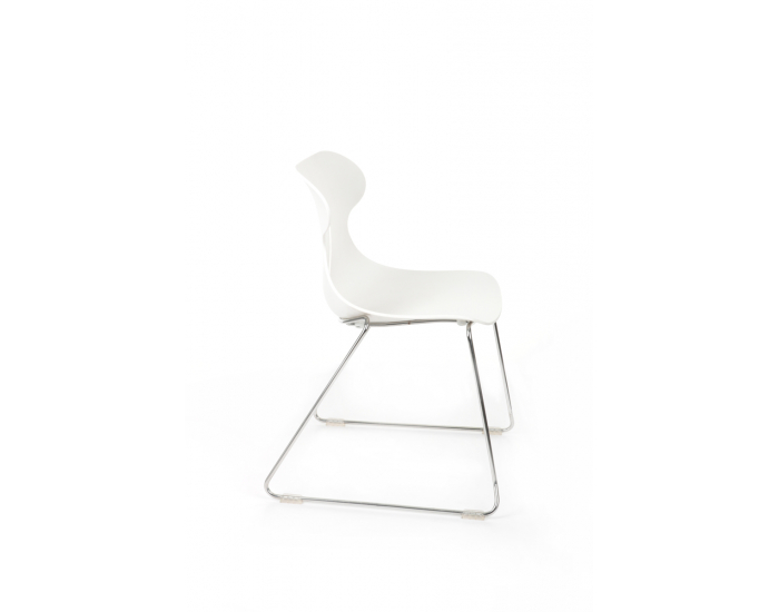 Stohovateľná stolička Mineta P - biela / chróm