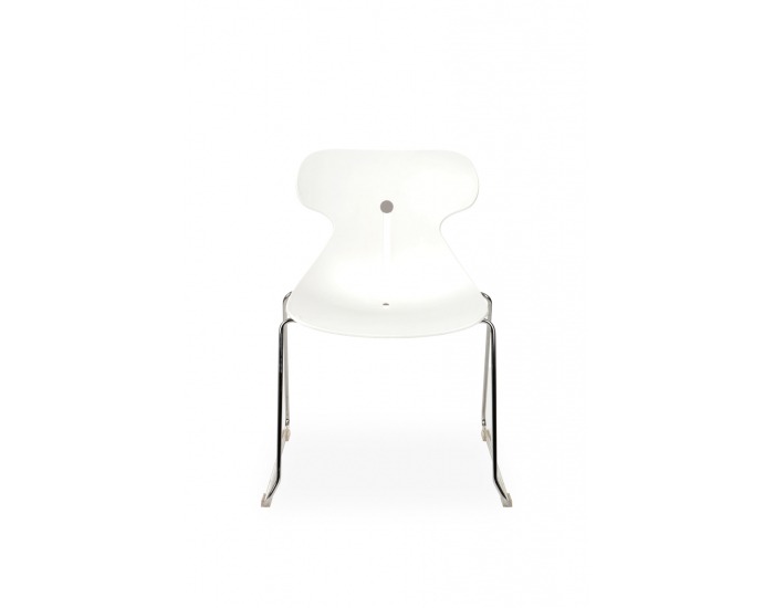 Stohovateľná stolička Mineta P - biela / chróm