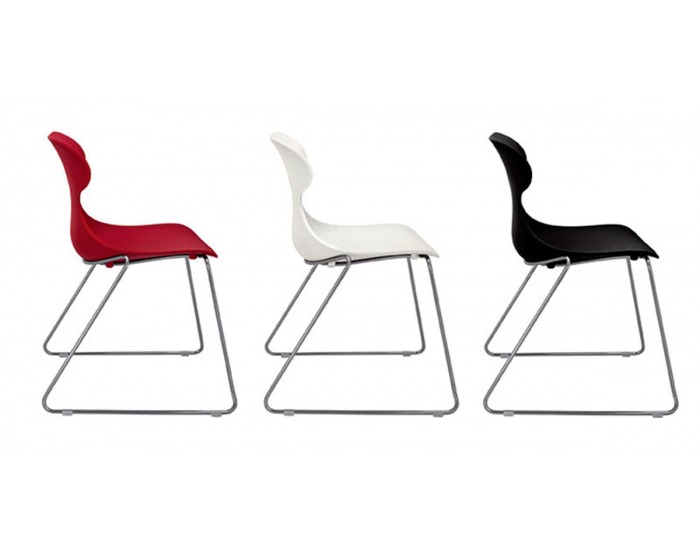 Stohovateľná stolička Mineta P - biela / chróm