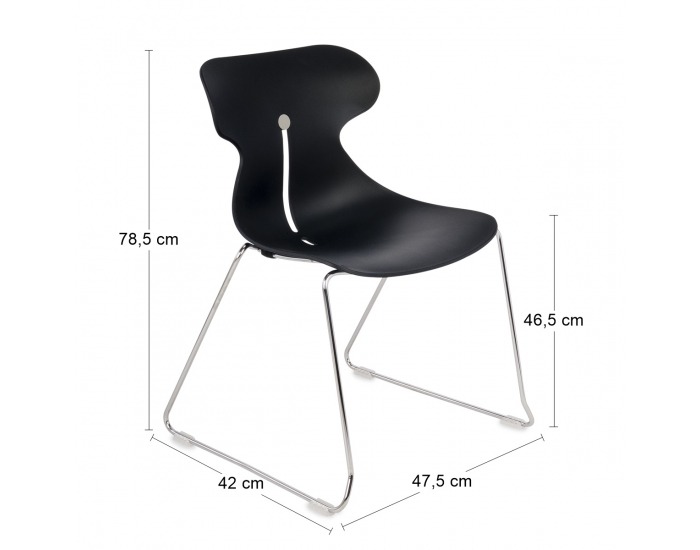 Stohovateľná stolička Mineta P - čierna / chróm