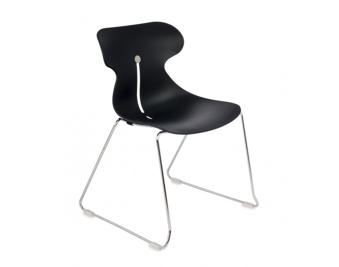 Stohovateľná stolička Mineta P - čierna / chróm