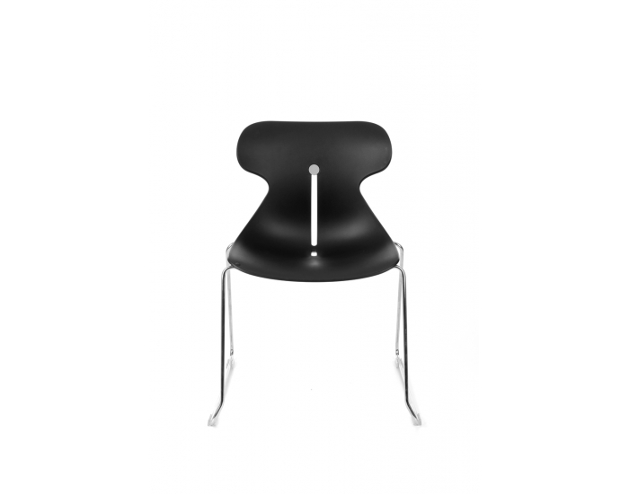 Stohovateľná stolička Mineta P - čierna / chróm